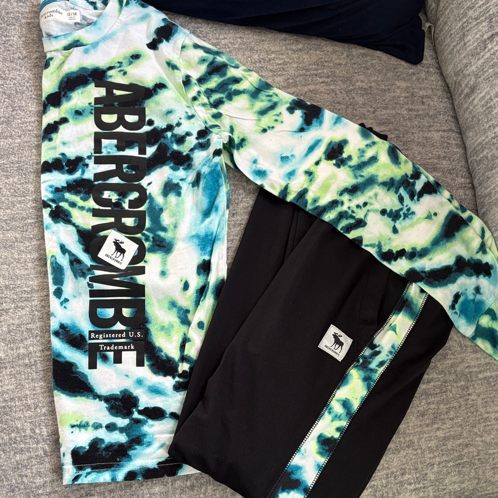 Abercrombie Kids Tie-Dye and Black Matching Set